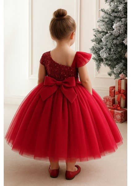 Kız Çocuk Abiye Elbise Tül Prenses Model Doğum Günü Parti Elbisesi