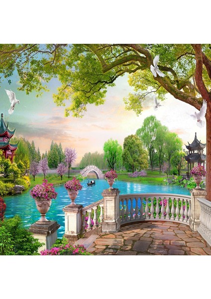 Çiçekli Dere Desenli Isı ve Ses Yalıtımlı Sağlıklı Tekstil Duvar Kağıdı modelleri