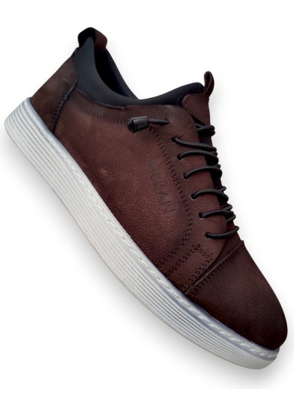 907 Kahve Nubuk Hakiki Deri Ortopedik Hafif Rahat Günlük Erkek Ayakkabı