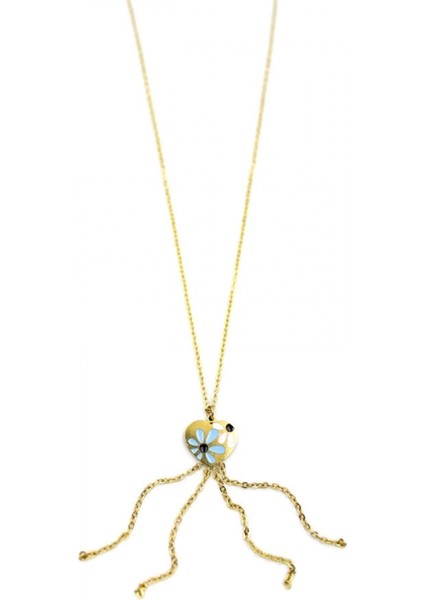 Zincirli Kalp Kolye - Altın