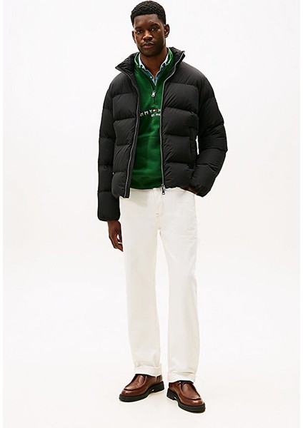 Erkek Regular Fit Dik Yaka Dolgulu Şişme Mont - Siyah fiyatları