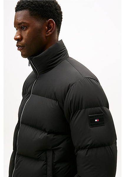 Erkek Regular Fit Dik Yaka Dolgulu Şişme Mont - Siyah fırsatları