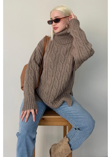 Vizon Boğazlı Triko Kazak MG2376