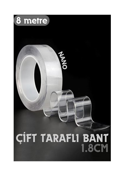 8 Metre Çift Taraflı Yapıştırıcı Bant Çivisiz Montaj