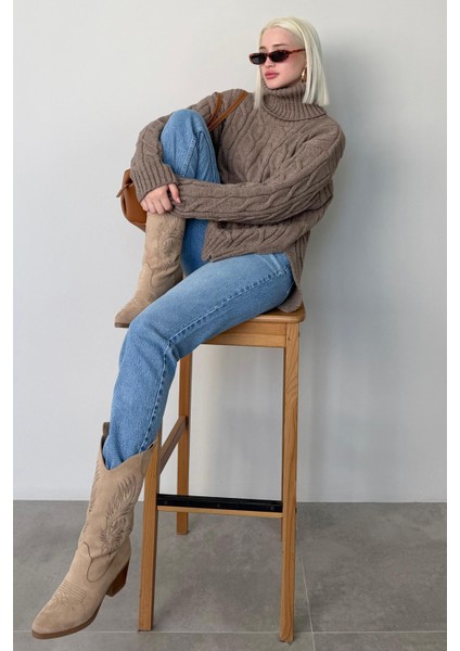 Vizon Boğazlı Triko Kazak MG2376 fırsatları