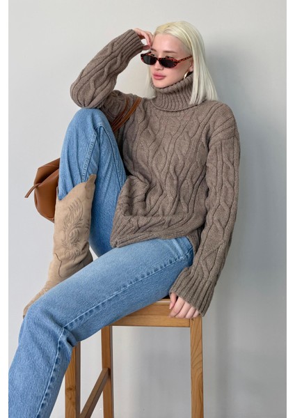 Vizon Boğazlı Triko Kazak MG2376 indirimleri