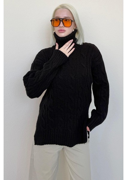 Siyah Boğazlı Triko Kazak MG2376 fırsatları