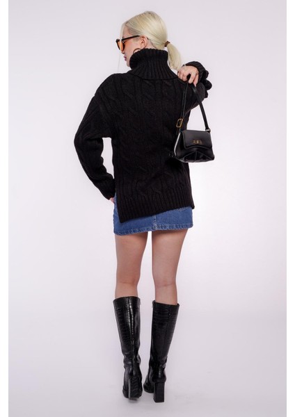 Siyah Boğazlı Triko Kazak MG2376 indirimleri