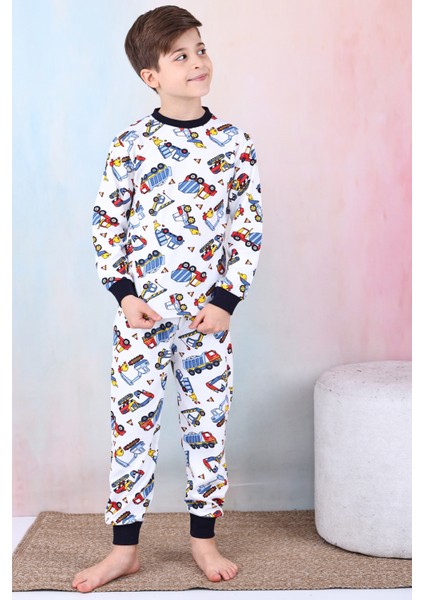 Erkek Çocuk Iş Makineleri Baskılı Pijama Takımı 1-7 Yaş 12291 fırsatları