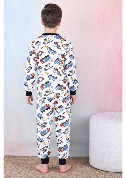Erkek Çocuk Iş Makineleri Baskılı Pijama Takımı 1-7 Yaş 12291 indirimleri