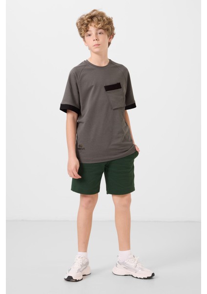 Standart Fit Basic 3lü Paket Siyah-Çam Yeşili-Bej Erkek Çocuk Şort - 11293 fırsatları