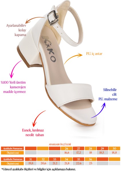 Sheila Cilt Günlük Kız Çocuk 4 cm Topuklu Sandalet Abiye Ayakkabı fiyatları