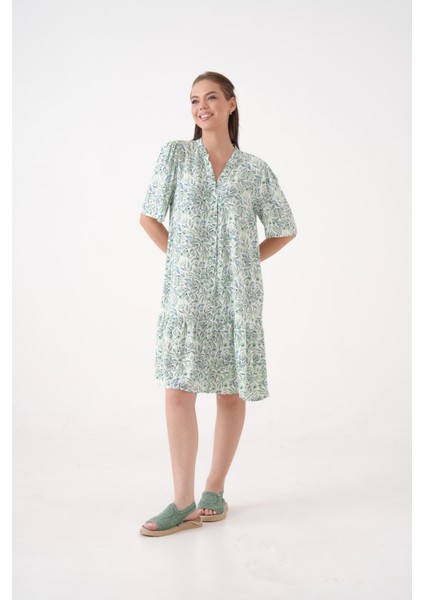 Kadın Hakim Yaka Yarım Kol Eteği Pileli Yazlık Önüi Düğmeli Gömlek Curve Elbise fiyatları