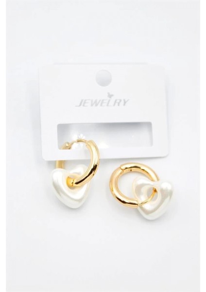 Inci Kalp Küpe - Altın