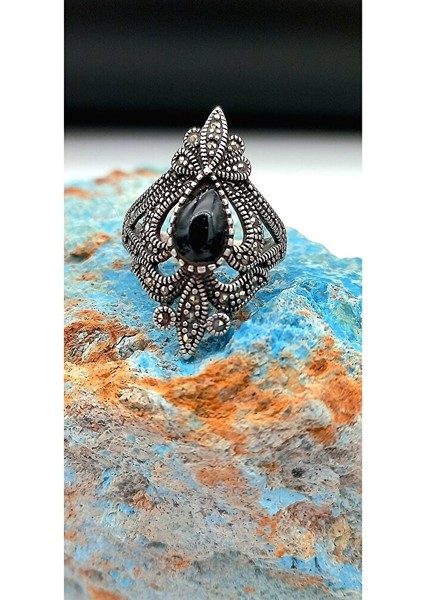 Gümüş Oltu Taşlı Yüzük SY0009