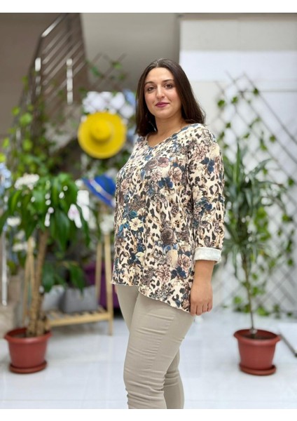 NC23721 Dijital Baskı Italyan Triko Bluz fiyatları