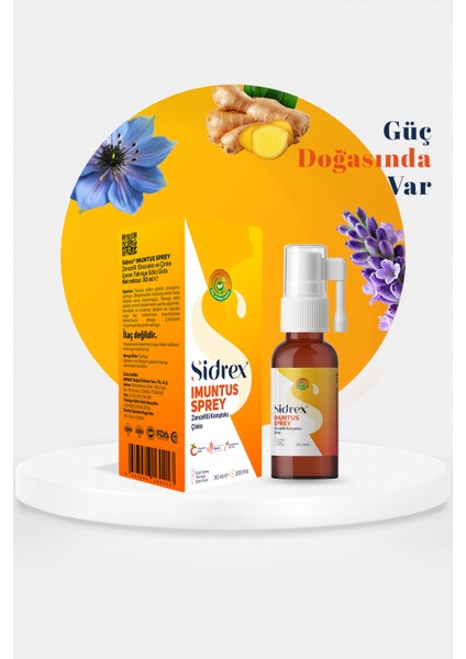 Imuntus Sprey | Zencefilli Kompleks Içeren Takviye Edici Gıda 30 ml