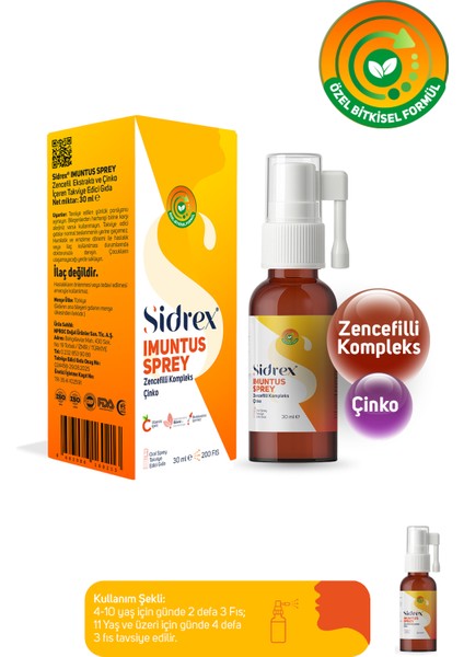 Imuntus Sprey | Zencefilli Kompleks Içeren Takviye Edici Gıda 30 ml fiyatları