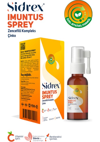 Imuntus Sprey | Zencefilli Kompleks Içeren Takviye Edici Gıda 30 ml fırsatları