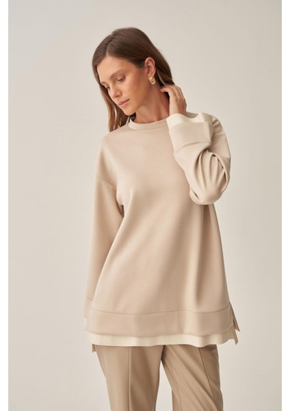 Taş-Yumuşak Dokulu Deri Garnili Tunik fırsatları