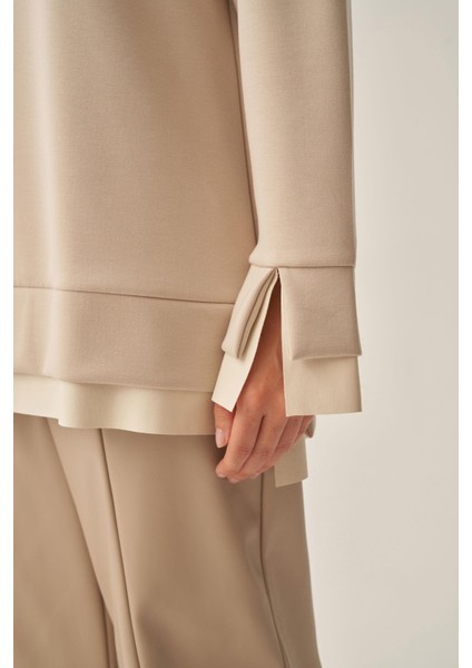 Taş-Yumuşak Dokulu Deri Garnili Tunik indirimleri