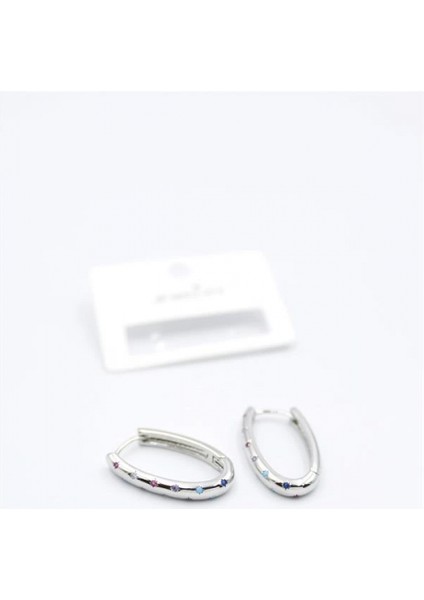 Oval Taşlı Küpe - Gümüş fiyatları