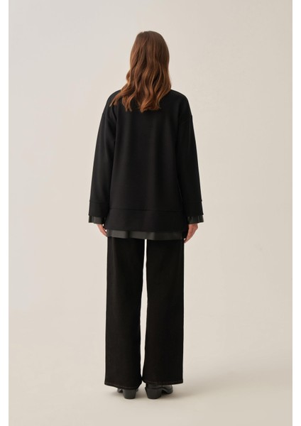 Siyah-Yumuşak Dokulu Deri Garnili Tunik modelleri