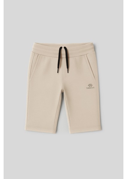 Bej Standart Fit Basic Performans Erkek Çocuk Şort - 11303