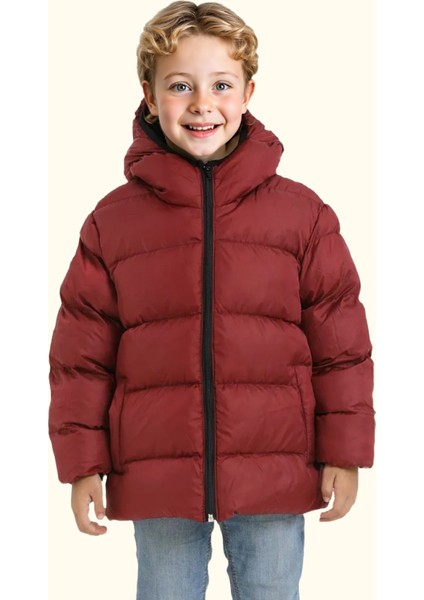 Spor Erkek Çocuk Polarlı Kapüşonlu Su Geçirmez Rüzgara Dayanıklı Cepli Mont