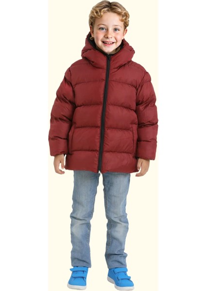 Spor Erkek Çocuk Polarlı Kapüşonlu Su Geçirmez Rüzgara Dayanıklı Cepli Mont