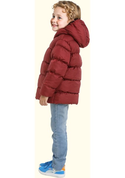 Spor Erkek Çocuk Polarlı Kapüşonlu Su Geçirmez Rüzgara Dayanıklı Cepli Mont