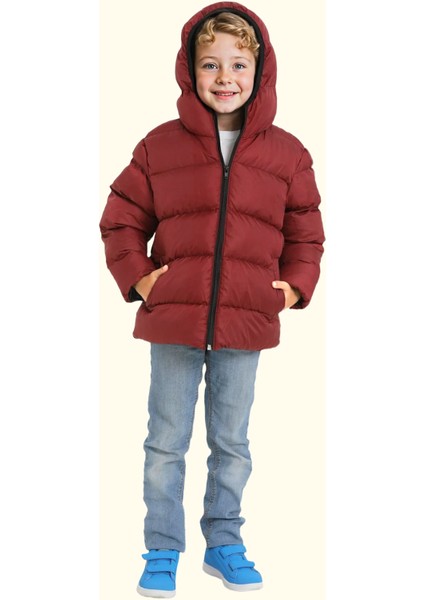 Spor Erkek Çocuk Polarlı Kapüşonlu Su Geçirmez Rüzgara Dayanıklı Cepli Mont