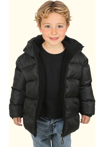 Spor Erkek Spor Çocuk Polarlı Kapüşonlu Su Geçirmez Rüzgara Mont - Kaban