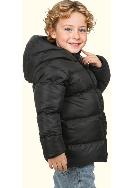 Spor Erkek Spor Çocuk Polarlı Kapüşonlu Su Geçirmez Rüzgara Mont - Kaban