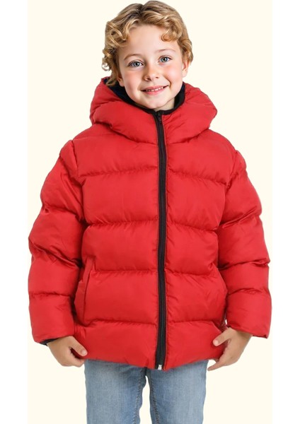 Spor Erkek Çocuk Polarlı Kapüşonlu Su Geçirmez Rüzgara Dayanıklı Cepli Mont