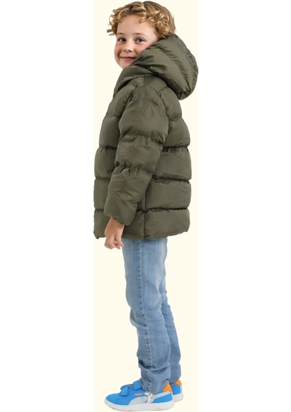 Spor Erkek Çocuk Polarlı Kapüşonlu Su Geçirmez Rüzgara Dayanıklı Cepli Mont