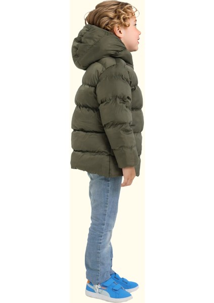 Spor Erkek Çocuk Polarlı Kapüşonlu Su Geçirmez Rüzgara Dayanıklı Cepli Mont