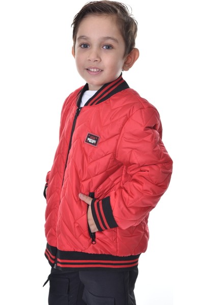 Spor Erkek Spor Çocuk Kolej Yaka Astarlı Su ve Rüzgar Geçirmez Fermuarlı Cep Mont Ceket