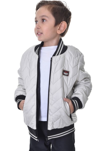 Spor Erkek Spor Çocuk Kolej Yaka Astarlı Su ve Rüzgar Geçirmez Fermuarlı Cep Mont Ceket