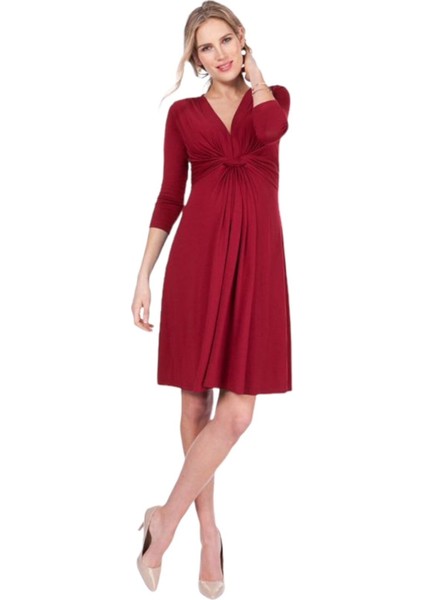 Kadın Göğüs Altında Düğüm Model Truvakar Kol Spor Şık Viskon Hamile Elbisesi fiyatları