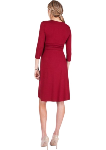 Kadın Göğüs Altında Düğüm Model Truvakar Kol Spor Şık Viskon Hamile Elbisesi fırsatları