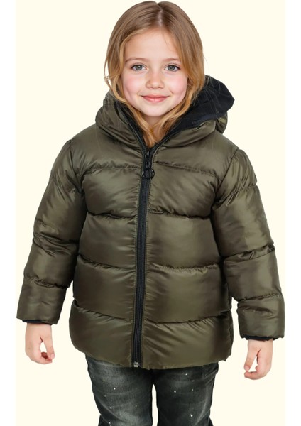 Spor Kız Çocuk Polarlı Kapüşonlu Su Geçirmez Rüzgara Dayanıklı Mont & Kaban