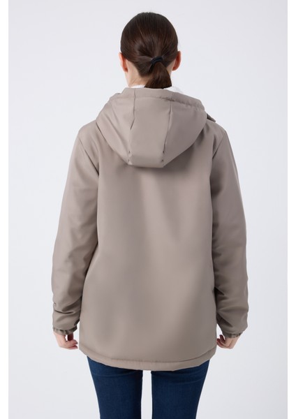 Spor Kadın Kürklü Su ve Rüzgar Geçirmez Kapüşonlu Mont & Kaban & Parka