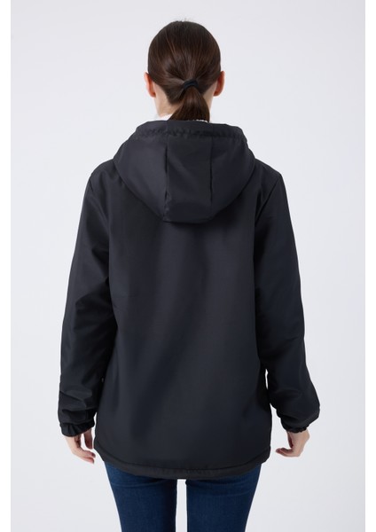 Spor Kadın Kürklü Su ve Rüzgar Geçirmez Kapüşonlu Mont & Kaban & Parka