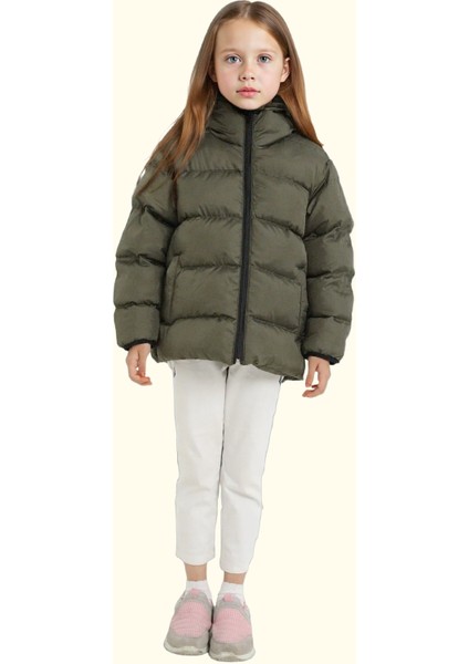Kız Çocuk Polarlı Kürklü Kapüşonlu Su Geçirmez Rüzgara Dayanıklı Şişme Kışlık Mont indirimleri
