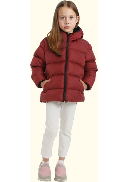 Kız Çocuk Polarlı Kürklü Kapüşonlu Su Geçirmez Rüzgara Dayanıklı Şişme Kışlık Mont indirimleri