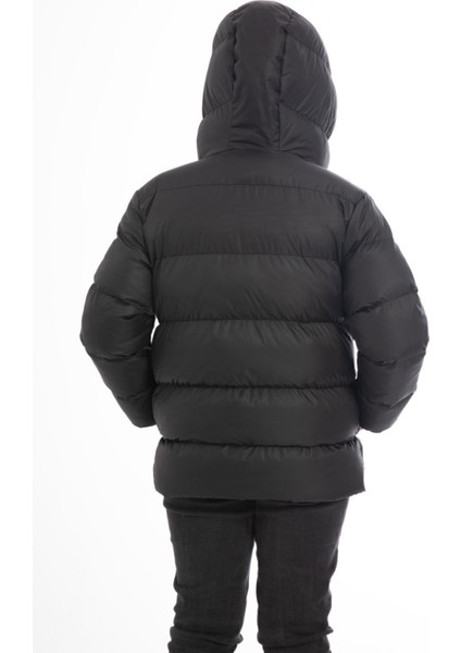 Spor Erkek Çocuk Polarlı Kapüşonlu Su Geçirmez Rüzgara Dayanıklı Cepli Mont
