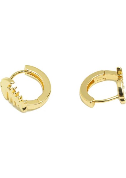 18K Altın Kaplama Mini Balık Halka Küpe modelleri