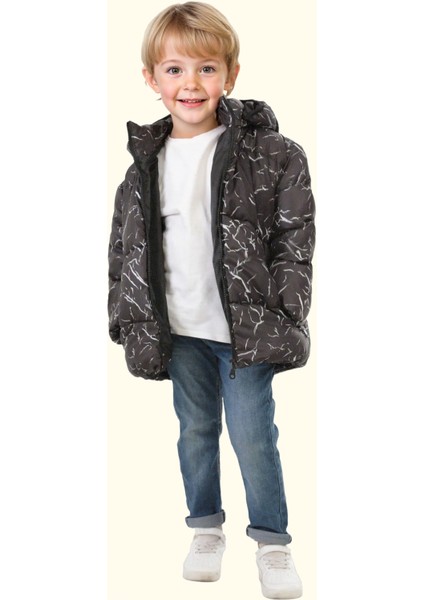 Erkek Çocuk Siyah Çıkabilir Kapüşonlu Su ve Rüzgar Geçirmez Kışlık Şişme Mont & Kaban & Parka DCM-110 indirimleri