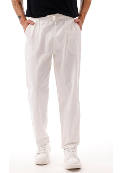 Erkek Keten Bol Kesim Pantolon